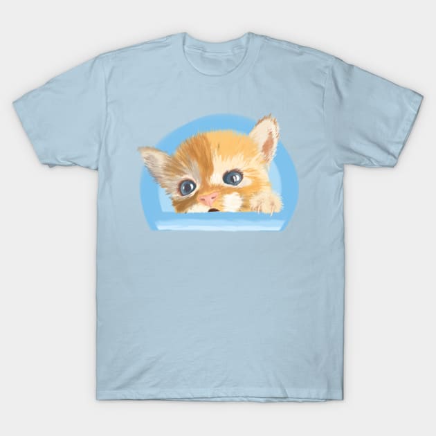 Peek a Boo Cute Little Kitten art T-Shirt by AlondraHanley